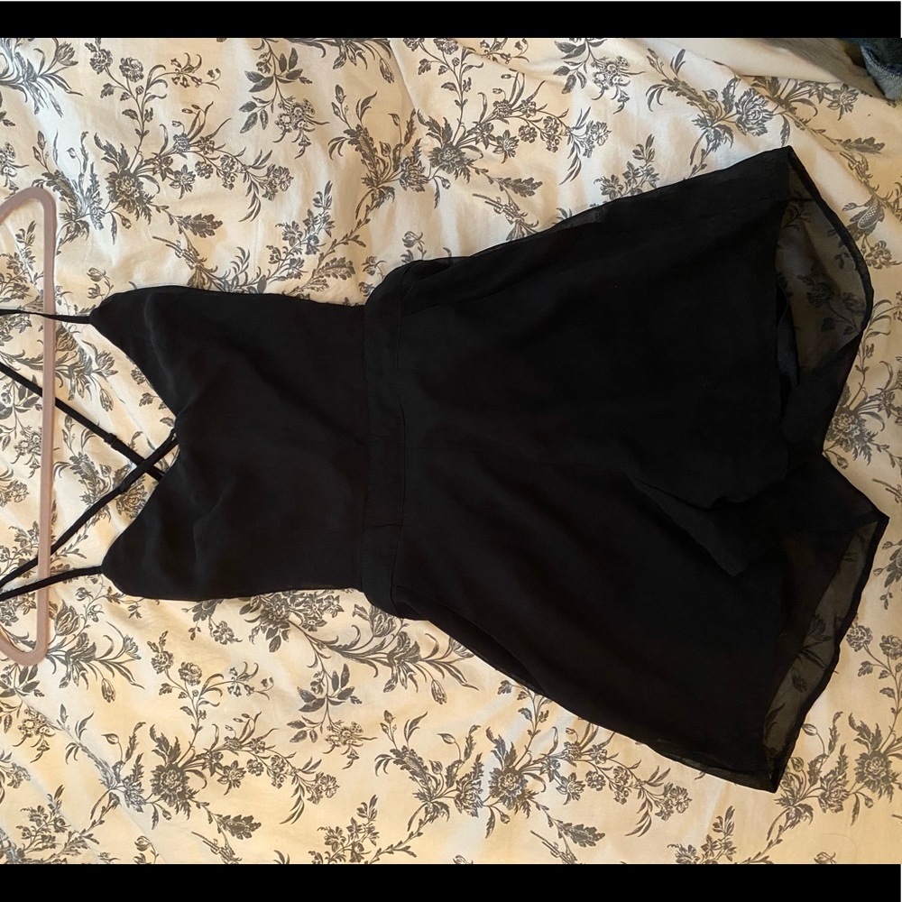 Kirra Open Back Black Playsuit